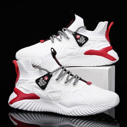 🔥Hot Sale🎁--50% OFF🎉Men's Athletic Sneakers with Red Accents and Lace-Up Closure for Comfortable and Stylish Sportswear