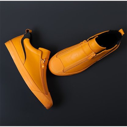 🔥Hot Sale🎁--50% OFF🎉Men's Orthopedic Leather Slip-On Sneakers with Zipper Closure for Casual Wear