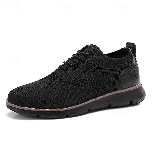 🔥Hot Sale🎁--50% OFF🎉Men's Oxfords Knit PU Leather Breathable Comfortable Slip Resistant Lace-up Fall Winter