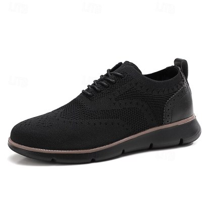 🔥Hot Sale🎁--50% OFF🎉Men's Oxfords Knit PU Leather Breathable Comfortable Slip Resistant Lace-up Fall Winter