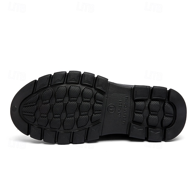 🔥Hot Sale🎁--50% OFF🎉Men's Black Faux Leather Slip-on Shoes with Fur Lining - Warm and Comfortable for Winter