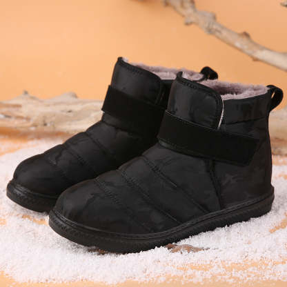 (⏰Limited Time 70% Discount Event) Men's 2024 Winter New Warm Waterproof Non-Slip Puncture-Resistant Velcro Slip-On Snow Boots Ankle Support Orthopedic Wide Toe Arch Support Cotton Shoes