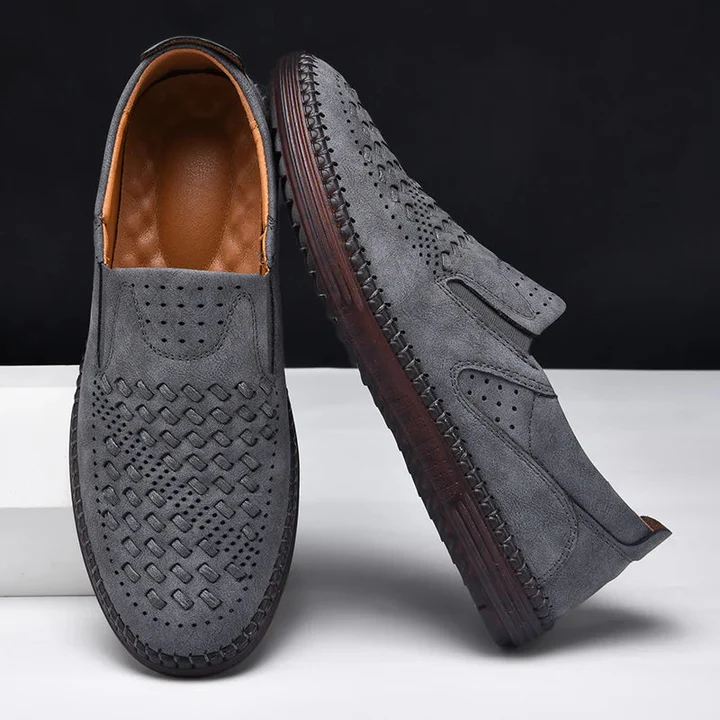 Last day 50% off 🔥Men's genuine leather lightweight breathable casual orthopedic loafers - Breathable And Dry For Healthy Feet