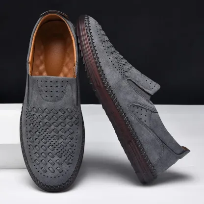 Last day 50% off 🔥Men's genuine leather lightweight breathable casual orthopedic loafers - Breathable And Dry For Healthy Feet