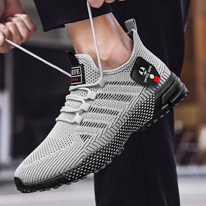 ⏰LIMITED SALE 70% OFF🔥Men's Yellow Athletic Sneakers - Breathable Mesh Lace-Up Running Shoes for Training & Casual Sports