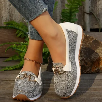 🔥Last Day Promotion 70% OFF - Women Comfortable Chain Decor Casual Orthopedic Walking Shoes - Proven Plantar Fasciitis, Foot and Heel Pain Relief