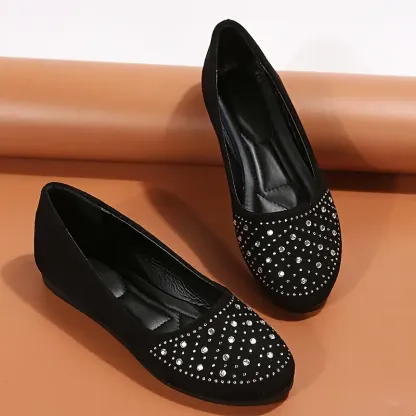 🔥Last Day 50% OFF ⏰Women's Flats Plus Size Flat Heel Round Toe Suede Loafer- Proven Plantar Fasciitis, Foot and Heel Pain Relief