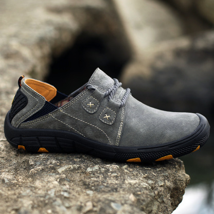 ⏰LIMITED SALE 70% OFF🔥Men's Genuine Leather Outdoor Wear Resistant Non-slip Hiking Shoes - For 20+ Mobility Disorders and Foot Conditions