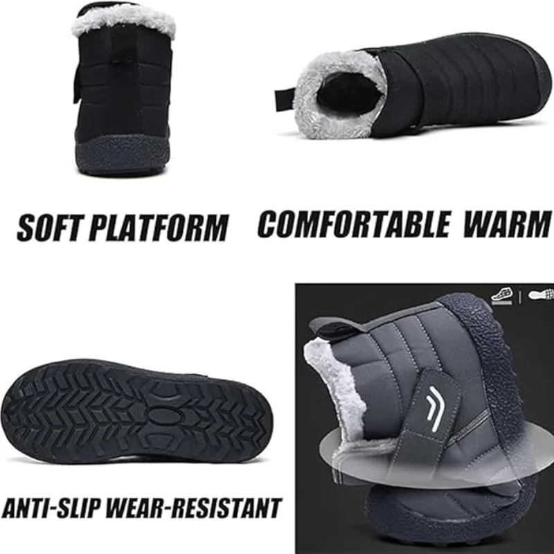 🔥Limited Time 50% Discount Event🔥  Men's Winter Warm Waterproof Non-slip Velcro Cotton Shoes Wide Toe Orthopedic Arch Support Slip-on Cotton Shoes