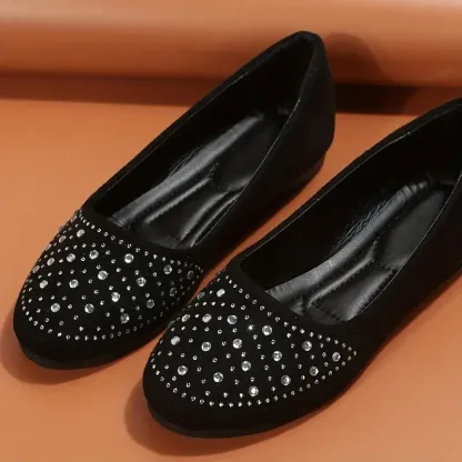 🔥Last Day 50% OFF ⏰Women's Flats Plus Size Flat Heel Round Toe Suede Loafer- Proven Plantar Fasciitis, Foot and Heel Pain Relief
