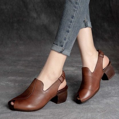 🔥Last Day 50% OFF ⏰Soft-Soled Retro Leather Fish Mouth Women's Shoes - Proven Plantar Fasciitis, Foot and Heel Pain Relief