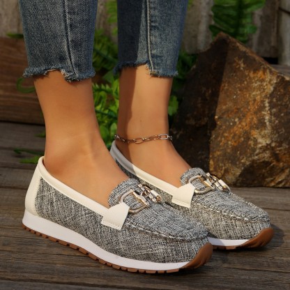 🔥Last Day Promotion 70% OFF - Women Comfortable Chain Decor Casual Orthopedic Walking Shoes - Proven Plantar Fasciitis, Foot and Heel Pain Relief
