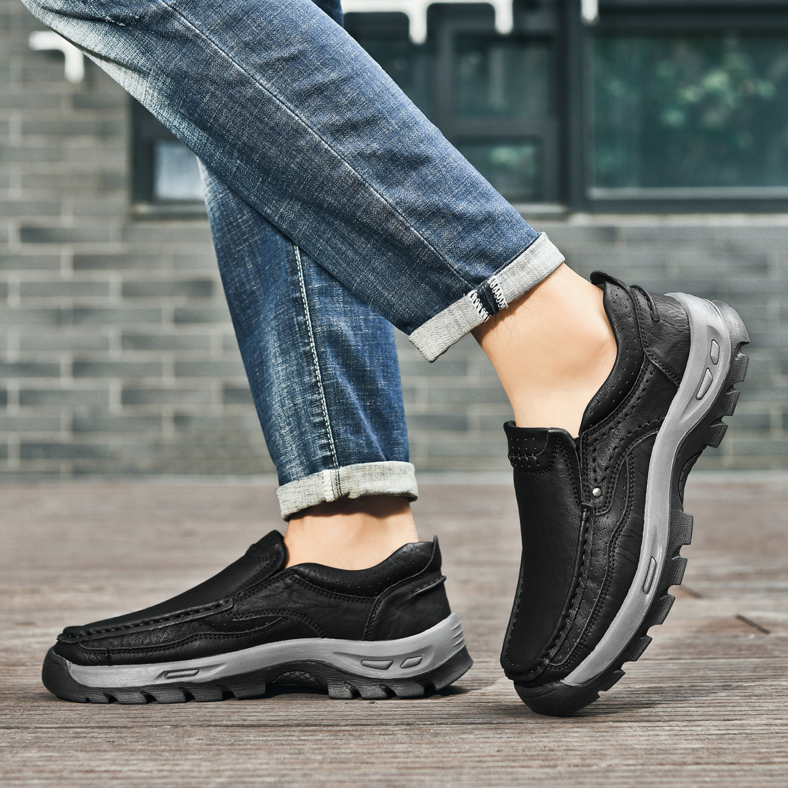 (⏰Promotion - 70% OFF⏰)Men's Italy Genuine Leather Orthopedic Loafers Wear-resistant Anti-skid Slip On Shoes  Daily Office Footwear