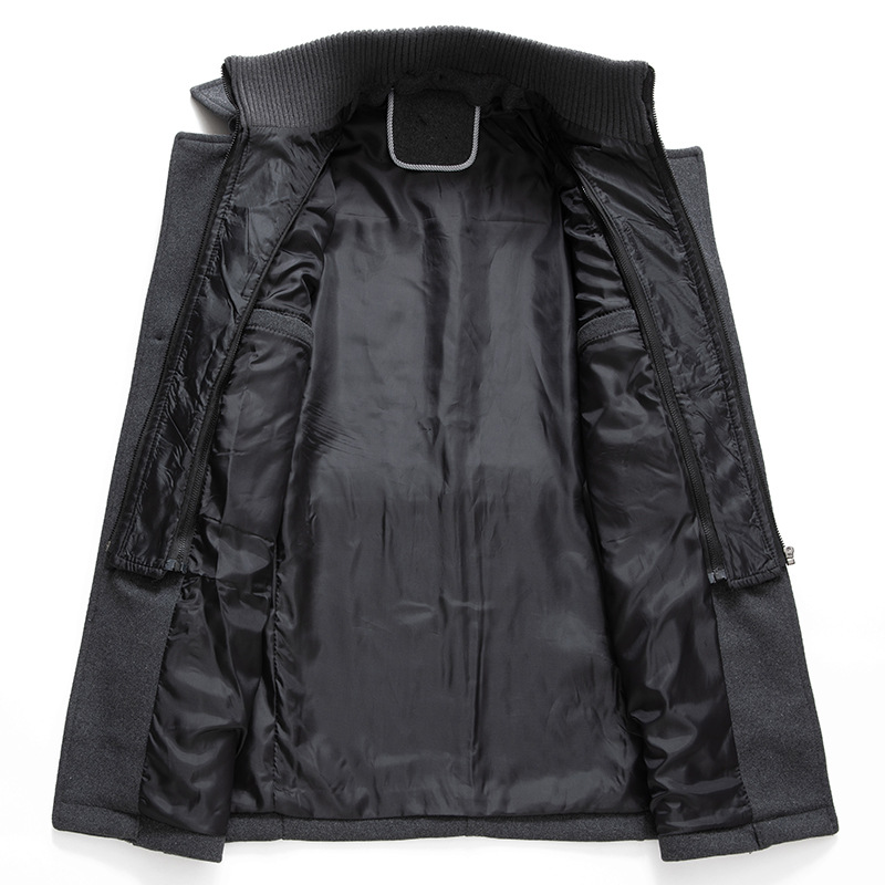 Autumn Winter Men's Wool Coat Cold Men Woolen Overcoat Double Collar Casual