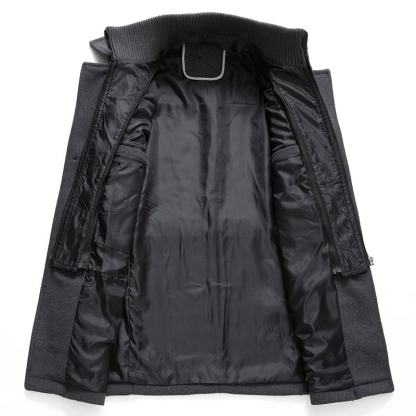 Autumn Winter Men's Wool Coat Cold Men Woolen Overcoat Double Collar Casual