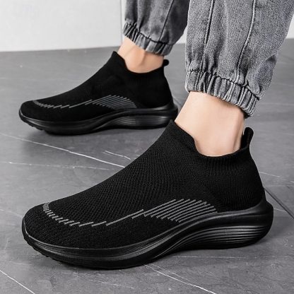⏰Promotion - 70% OFF🔥Men's Lightweight Slip-On Sneakers | Breathable Flyknit Upper with Comfortable Sole for Casual and Sport Activities