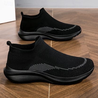 ⏰Promotion - 70% OFF🔥Men's Lightweight Slip-On Sneakers | Breathable Flyknit Upper with Comfortable Sole for Casual and Sport Activities