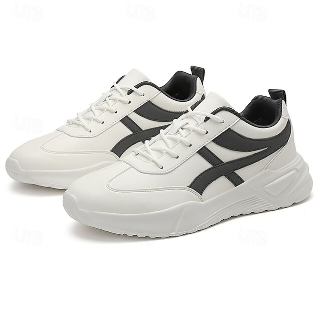 🔥Hot Sale🎁--50% OFF🎉Men's Sneakers with Comfortable Slip Resistant Lace-up Black and White Black / Red White