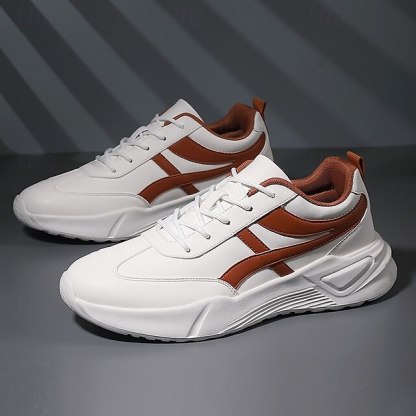 🔥Hot Sale🎁--50% OFF🎉Men's Sneakers with Comfortable Slip Resistant Lace-up Black and White Black / Red White