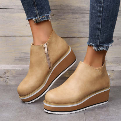 ⏰Promotion - 70% OFF🔥Womens Platform Wedge Ankle Orthopedic Boots - Proven Plantar Fasciitis, Foot and Heel Pain Relief