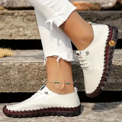 🔥Last Day Promotion 70% OFF⏰ - Women's Comfortable Flat Leather Sneakers - Proven Plantar Fasciitis, Foot and Heel Pain Relief