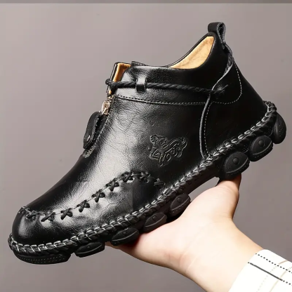 🔥On This Week Sale 70% OFF🔥Men's Orthopedic Non-Slip Comfy Casual Genuine Leather Ankle Boots-Improve Posture and Get Rid of Painless Walking and Standing