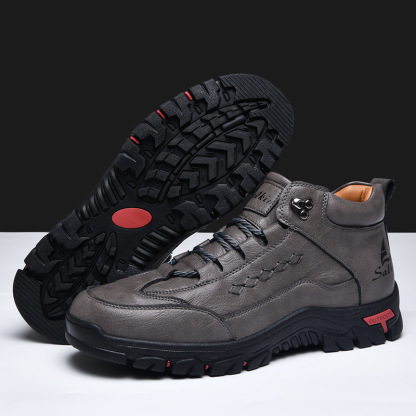 (⏰Last Day 70% OFF🔥)Men's Comfortable Wear-resistant Orthopedic Hand-sewn Leather Shoes - Shock Absorbing Effect, Relaxes Muscles And Relieves Foot Pain