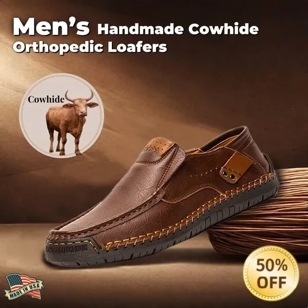⏰Hot Sale! 50% OFF 🔥 Men's Handmade Genuine Leather Slip-On Loafers - Experience Painless Walking
