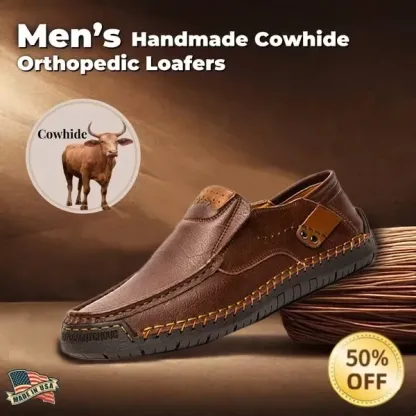 ⏰Hot Sale! 50% OFF 🔥 Men's Handmade Genuine Leather Slip-On Loafers - Experience Painless Walking