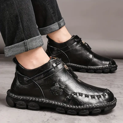 🔥On This Week Sale 70% OFF🔥Men's Orthopedic Non-Slip Comfy Casual Genuine Leather Ankle Boots-Improve Posture and Get Rid of Painless Walking and Standing