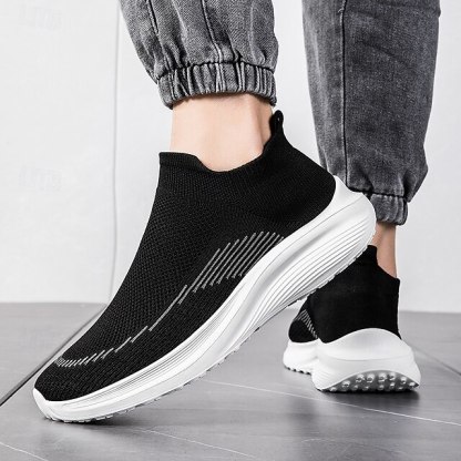 ⏰Promotion - 70% OFF🔥Men's Lightweight Slip-On Sneakers | Breathable Flyknit Upper with Comfortable Sole for Casual and Sport Activities