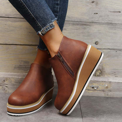 ⏰Promotion - 70% OFF🔥Womens Platform Wedge Ankle Orthopedic Boots - Proven Plantar Fasciitis, Foot and Heel Pain Relief