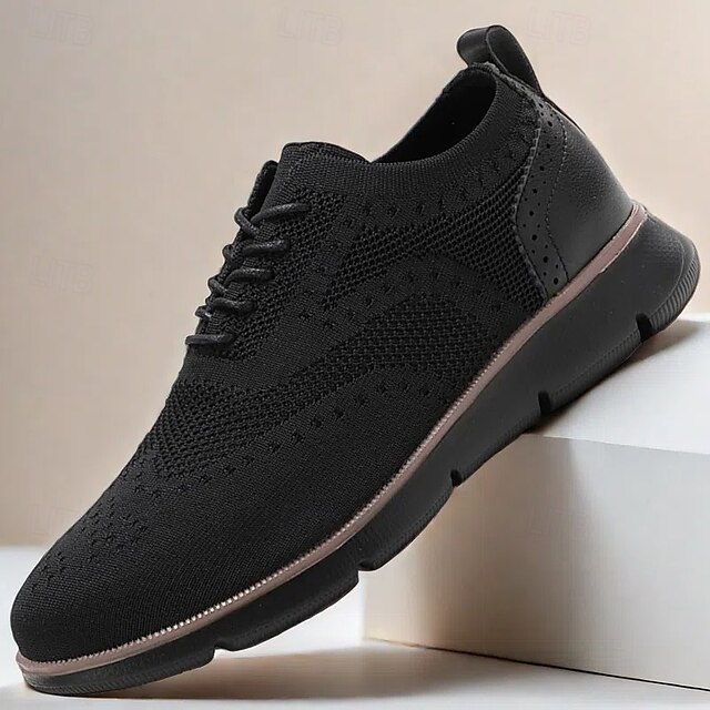 🔥Hot Sale🎁--50% OFF🎉Men's Oxfords Knit PU Leather Breathable Comfortable Slip Resistant Lace-up Fall Winter