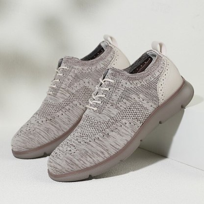 🔥Hot Sale🎁--50% OFF🎉Men's Oxfords Knit PU Leather Breathable Comfortable Slip Resistant Lace-up Fall Winter