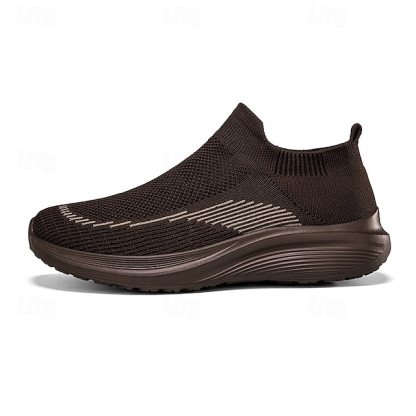 ⏰Promotion - 70% OFF🔥Men's Lightweight Slip-On Sneakers | Breathable Flyknit Upper with Comfortable Sole for Casual and Sport Activities