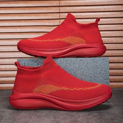 ⏰Promotion - 70% OFF🔥Men's Lightweight Slip-On Sneakers | Breathable Flyknit Upper with Comfortable Sole for Casual and Sport Activities