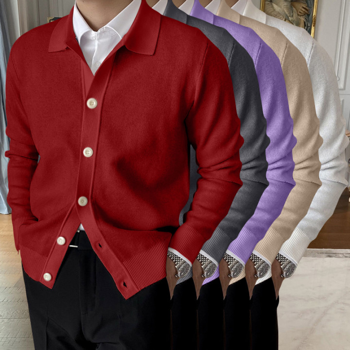 🔥Hot Sale  50% OFF🔥Men's Lapel Knitted Cardigan