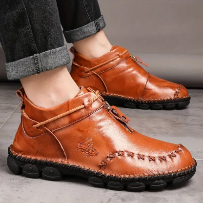 🔥On This Week Sale 70% OFF🔥Men's Orthopedic Non-Slip Comfy Casual Genuine Leather Ankle Boots-Improve Posture and Get Rid of Painless Walking and Standing