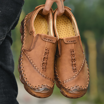 ⏰Big Sale Up To 70%🔥Men Lightweight Non-slip Handmade Shoes Orthopedic Leather Shoes - Relaxes Muscles And Relieves Fatigue