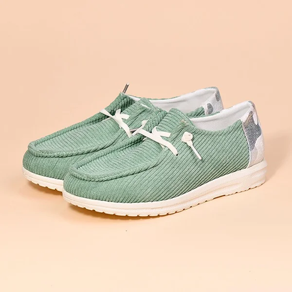 🎁Spring Sale 50% OFF⏳Women Lace Up Design Casual Corduroy Sneakers - Proven Plantar Fasciitis, Foot and Heel Pain Relief