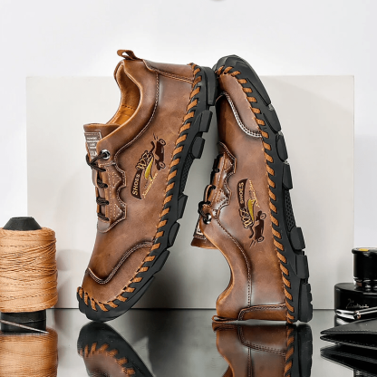 🔥Halloween Offer🎁--70% OFF 🎉Men Hand Stitching Non-slip Soft Bottom Casual Leather Shoes