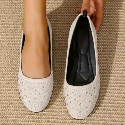 🔥Last Day 50% OFF ⏰Women's Flats Plus Size Flat Heel Round Toe Suede Loafer- Proven Plantar Fasciitis, Foot and Heel Pain Relief