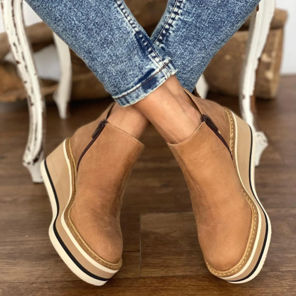 ⏰Promotion - 70% OFF🔥Womens Platform Wedge Ankle Orthopedic Boots - Proven Plantar Fasciitis, Foot and Heel Pain Relief