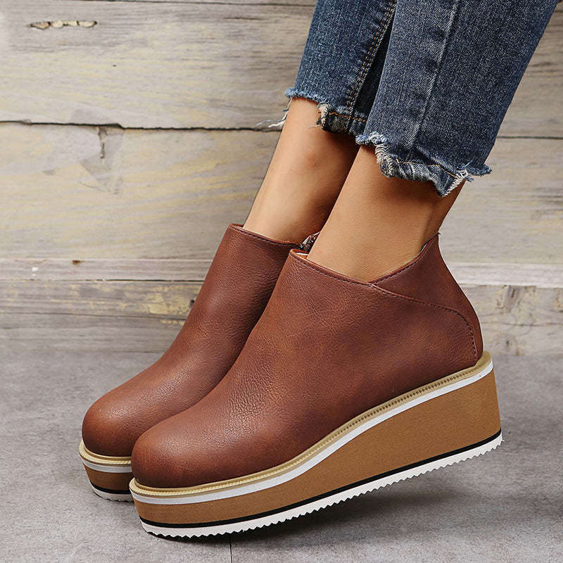 ⏰Promotion - 70% OFF🔥Womens Platform Wedge Ankle Orthopedic Boots - Proven Plantar Fasciitis, Foot and Heel Pain Relief