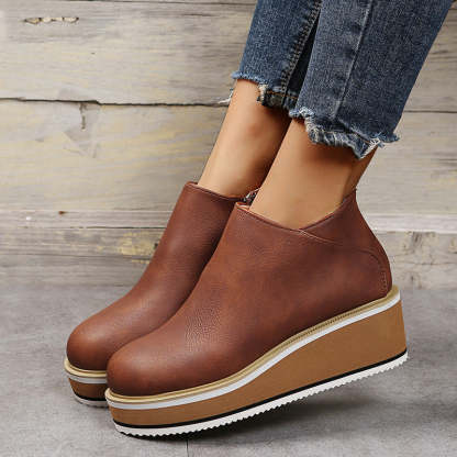 ⏰Promotion - 70% OFF🔥Womens Platform Wedge Ankle Orthopedic Boots - Proven Plantar Fasciitis, Foot and Heel Pain Relief