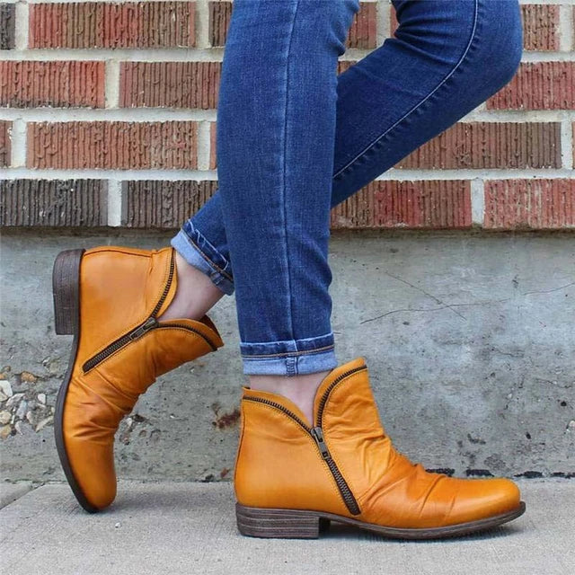 🎁Hot Sale 50% OFF⏳Women Zipper Waterproof Ankle-Support Boots - Proven Plantar Fasciitis, Foot and Heel Pain Relief