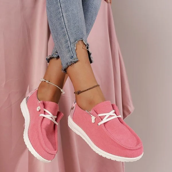 🎁Spring Sale 50% OFF⏳Women Lace Up Design Casual Corduroy Sneakers - Proven Plantar Fasciitis, Foot and Heel Pain Relief