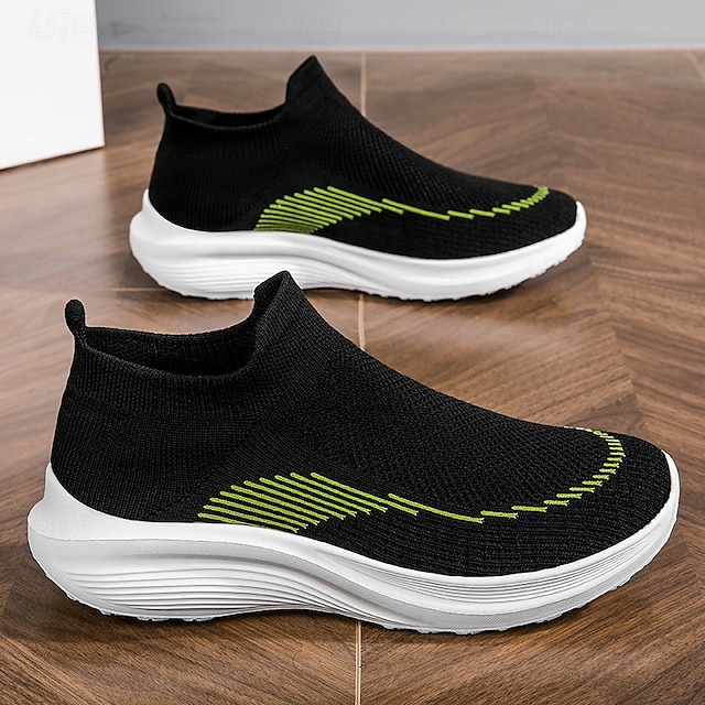 ⏰Promotion - 70% OFF🔥Men's Lightweight Slip-On Sneakers | Breathable Flyknit Upper with Comfortable Sole for Casual and Sport Activities