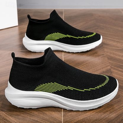 ⏰Promotion - 70% OFF🔥Men's Lightweight Slip-On Sneakers | Breathable Flyknit Upper with Comfortable Sole for Casual and Sport Activities