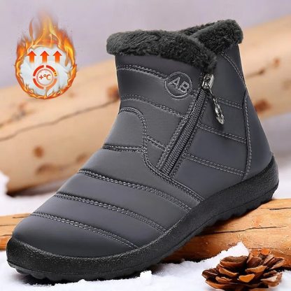 🔥Hot Sale🎁--70% OFF🎉Men's Gray Winter Boots with Zipper Closure, Warm Fleece Lining, and Waterproof Design – Ideal for Outdoor Activities in Cold Weather